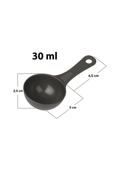 6'li Gri Ölçü Kaşığı Seti 2 X 3'lü Takım 30 Ml Plastik Gıda Ölçüm Kaşığı Kahve, Mama, Baharat Diğer