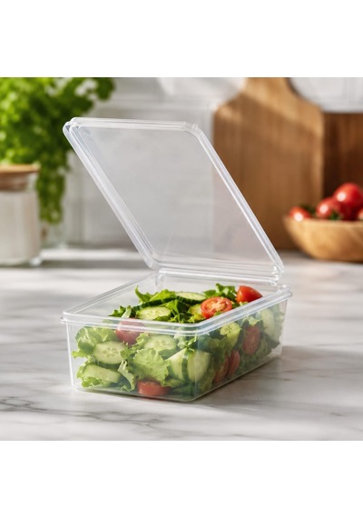 Şeffaf Kapaklı Buzluk Saklama Kabı, Kısa Kenardan Açılan Menteşeli Kapaklı Plastik Organizer, Mutfak Ve Dolap D Diğer