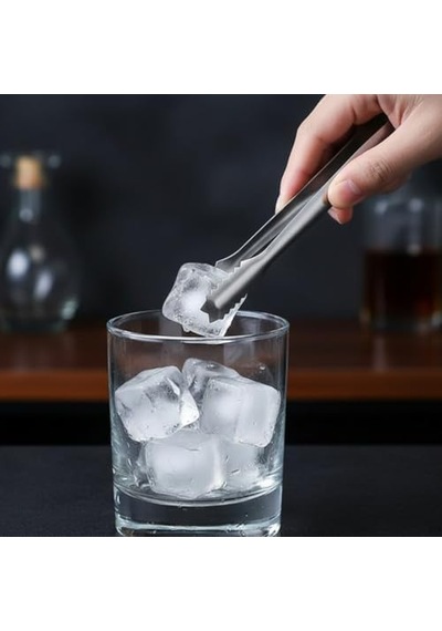 Metal 16 Cm Buz Ve Şeker Maşası Tırtıklı Profesyonel Servis Maşası 4.5 Cm Ağız Açıklığı Dayanıklı Mutfak Gereci