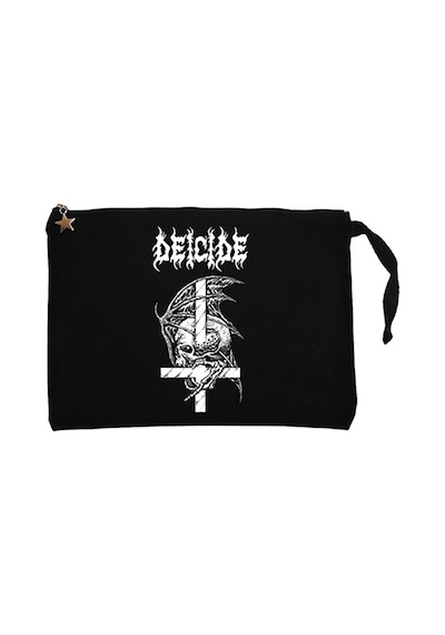 Deicide Design Siyah Clutch Astarlı Cüzdan / El Çantası Siyah