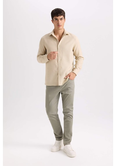 DeFacto Yazlık Gabardin Chino Kanvas Pantolon Slim Fit Dar Kesim Dar Paça Cepli B2089AX25SPKH454