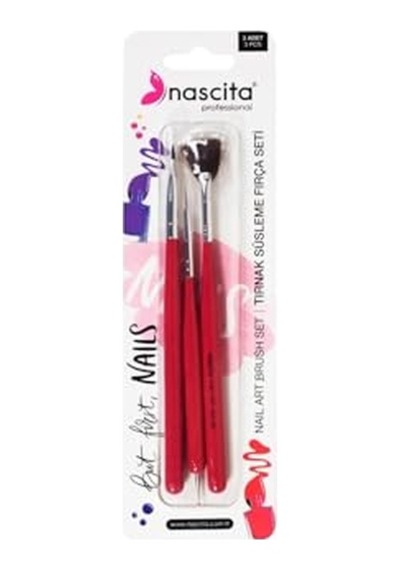 Nascita Nail Art Tırnak Süsleme Fırça Seti 3'lü - 06
