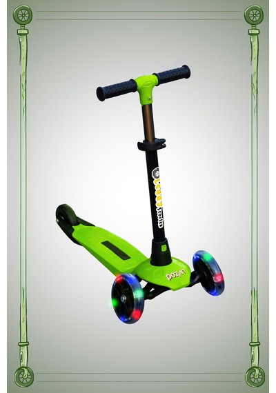 Scooter Yeni Leddy 3tekerli Led Işıklı 2+yaş 50kğ Taşıma Kapasiteli 3kademe Direksiyon Yeşil