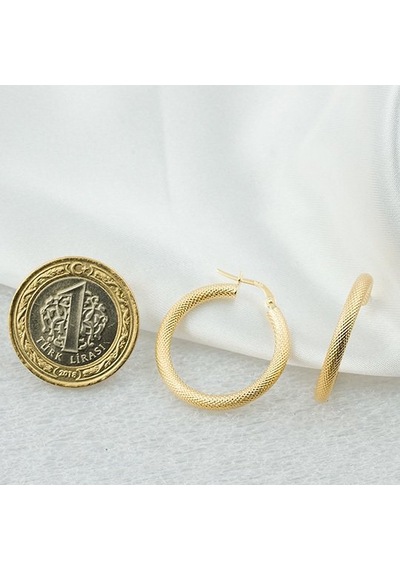 2,5 Cm. Halka 14 Ayar Altın İtalyan Küpe
