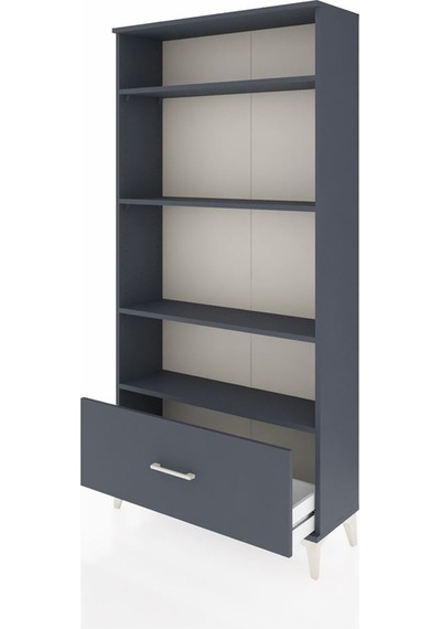 Arges Dolap 4 Raflı Tek Çekmeceli 88x30x182 Antrasit-antrasit Antrasit