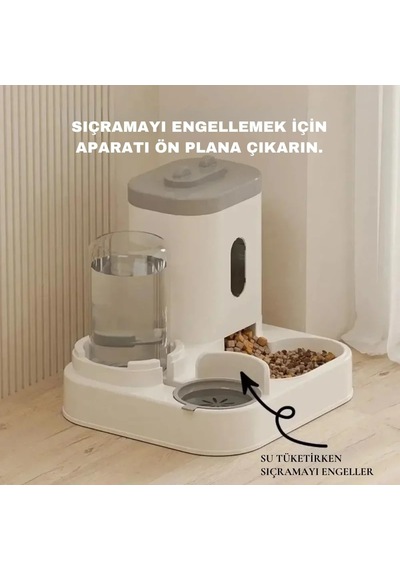 Tr Kedi &amp Köpek Mama Ve Su Kabı Çift Hazneli Kaymaz Su Yem Dağıtıcı Evcil Hayvanlar İçin Besleme Seti