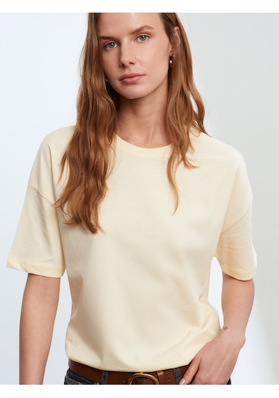 Dilvin 3683 Basic T-shirt-açık Sarı Sarı