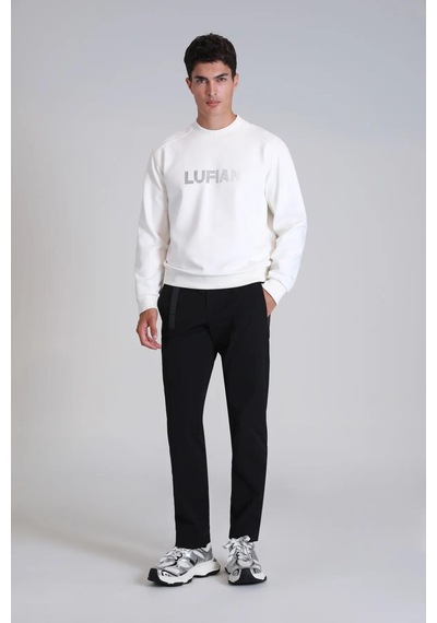 Lufian Luther Erkek Sweatshirt Kırık Beyaz 001