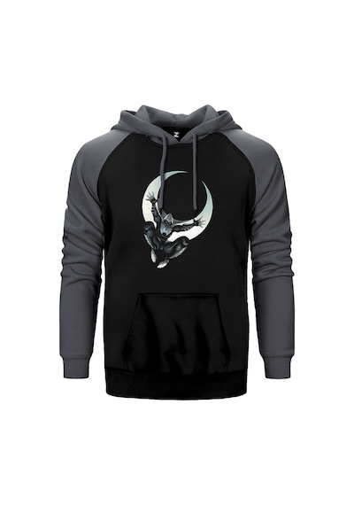 Moon Knight Marc Spector Gri Renk Reglan Kol Kapşonlu Sweatshirt Gri