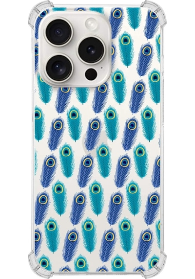 Printify Apple Uyumlu iPhone 15 Pro Devil Eye 4 Baskılı Şeffaf Köşe Korumalı Antişok Kılıf 0166d