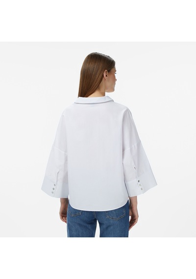 Nautica Kadın Beyaz Regular Fit Kısa Kollu Gömlekdüz65w309t