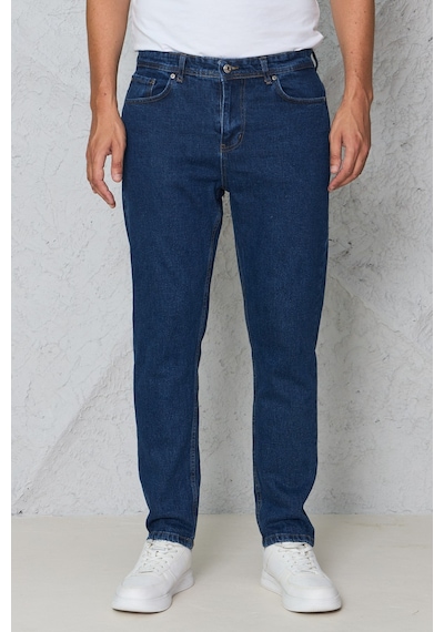 Blayn Jeans Erkek Lacivert Kot Pantolon Urban Fit Denim Esnek Rahat Kalıp Günlük Jean Pantolon