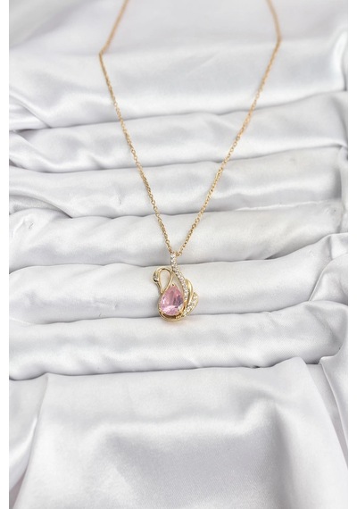 Mey İthalat 316l Çelik Zincir Gold Renk Pembe Kuğu Model Zirkon Taşlı Kadın Kolye - Özel Seri Meyeb697376b44388c07cd509df58 altın