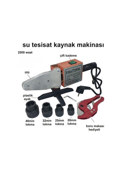 2500w Su Tesisatı Plastik Boru Kaynak Makinesi Çift Kademe Ayarlı