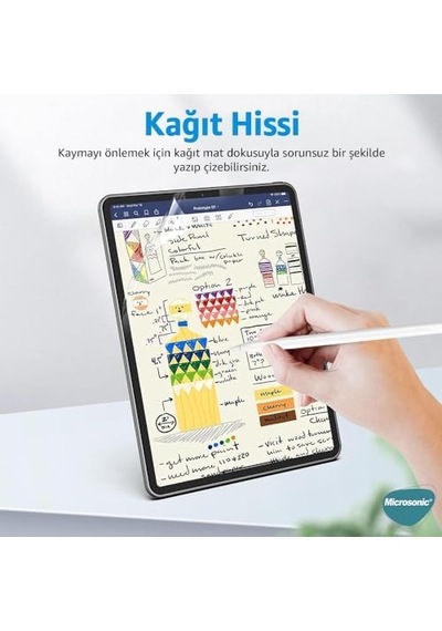 Apple İpad Air 11 2024 A2902-a2903 Paper Feel Kağıt Dokulu Mat Ekran Koruyucu İpad Air 11 2024 İle Uyumlu Ekran Koruyucu - Şeffaf