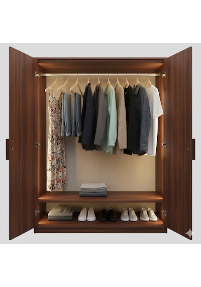 Ahşap Elbise Askısı Ve Pantolon Askısı 10'lu Set Doğal Renk Tam Vernikli