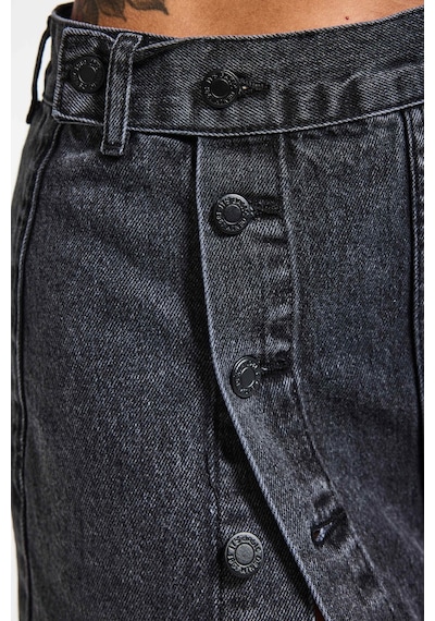 it's basic Kadın Gri Füme Renk Tilia Önü Düğmeli Maxi Boy Denim Etek