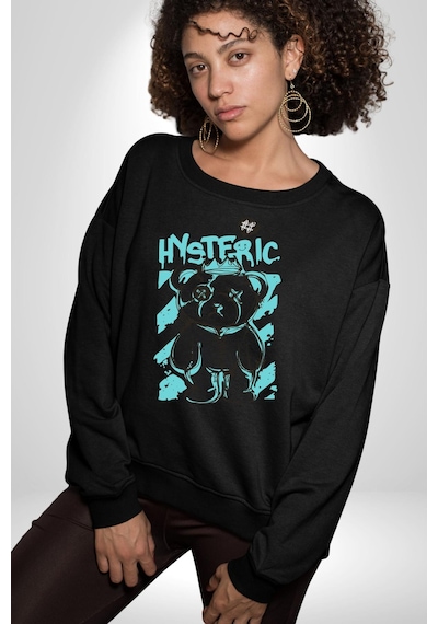Histerik Unisex Siyah Sweatshirt Siyah