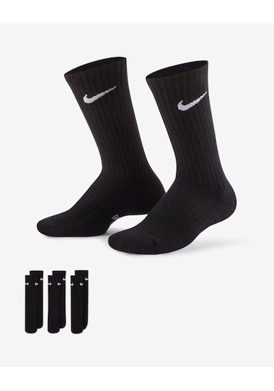 Nike Everyday Sx6842-010 Çocuk Yastıklı Crew Çorapları 3 Çift Sıyah