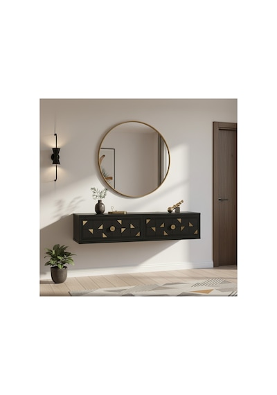 Da1207ag Moka Dresuar Ve Antre Rafı Antrasit-gold 120cm Antrasit - Altın