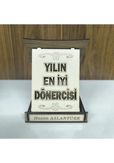 Kişiye Özel Yılın En İyi Dönercisi Ahşap Plaket 9,5x13,5x2,5