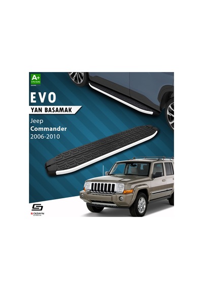 S-dizayn Jeep Commander Evo Aluminyum Yan Basamak 173 Cm 2006-2010 A+ Kalite