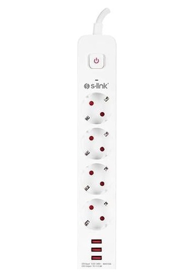 S-link Spg403u 1.5 Metre 4lü Anahtarlı Akım Korumalı Usb Girişli 0