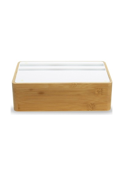 Alldock Wireless Kablosuz Şarj Standı - Bambu / Beyaz