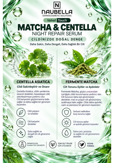 Matcha Centella Night Repair Cilt Yenileyici Serum 30 Ml
