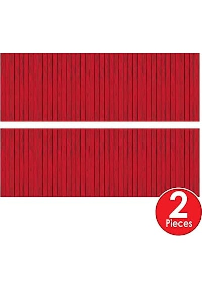 2 Parça Kırmızı Ahır Kenarları Arka Planı, 10 X 76 Cm Açık Mavi