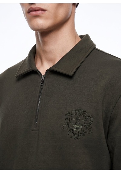 Mustang Haki Erkek Sweatshirt M6wm-swt1025