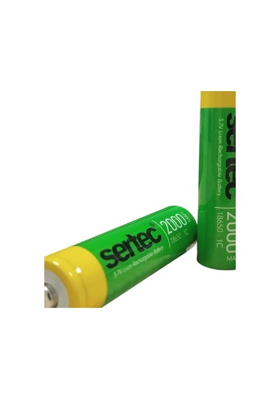 Sertec 18650 3.7v 2000 Mah 1c Li-ion Şarjlı Pil Başlı Evimdeyokyok