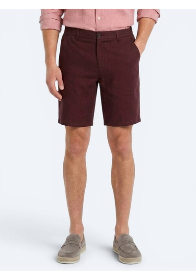 Kip Bordo Düz Dokuma Jogging Fit Casual Pamuk Karışımlı Bermuda