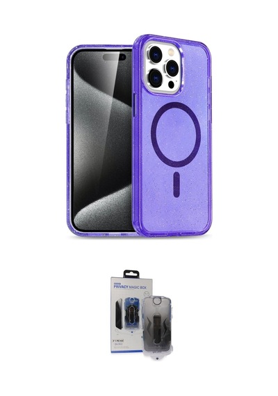 Cep Apple Uyumlu İphone 15 Pro Max Kılıf Nova Asil Prime İkili Koruma Seti Najmaddin Şeffaf