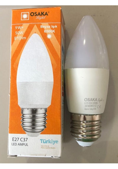 10 Adet Osaka E 27 Led Buji 9w 50w 810 Lümen 6500 Kelvin Beyaz