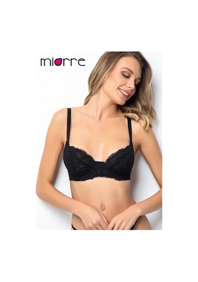 Miorre Balenli Dolgusuz Kapsız Dantel Minimizer Toparlayıcı Sütyen-9095364522535 Bordo