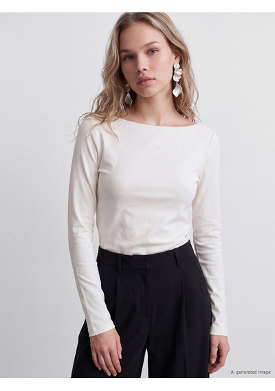 Lcw Vision Ekru Kayık Yaka Kadın Body