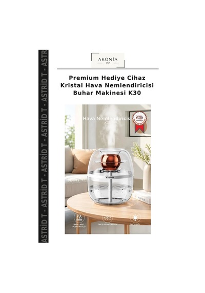 Premium Hediye Cihaz Kristal Hava Nemlendiricisi Buhar Makinesi K30