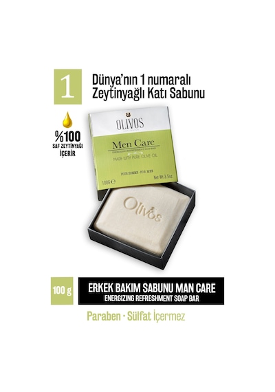 Men Care %100 Doğal Erkek Cilt Bakım Sabunu Nemlendirir Ton Eşitl Diğer
