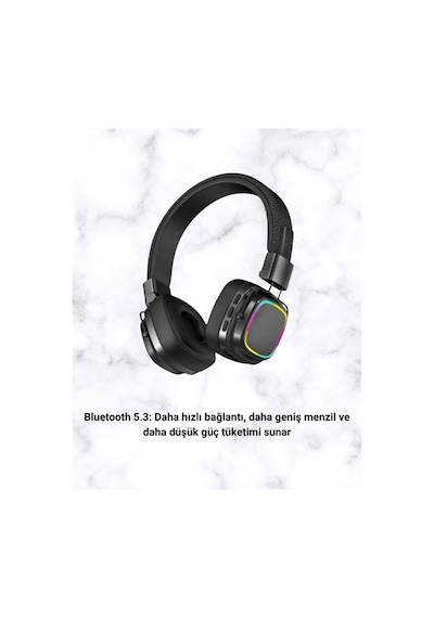 Rgb Işıklı Katlanabilir Bluetooth 5.3 Kulak Üstü Kulaklık