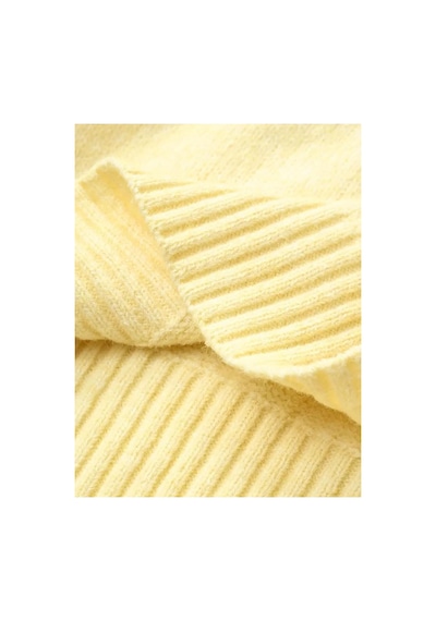 De Pose Limon Sarı Bisiklet Yaka Oversize Triko Kazak Limon Sarı