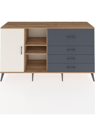 Kronos Konsol 4 Raflı 4 Çekmeceli Tek Kapaklı 176x59x99 Çam-ayta Çam-aytaşı/antrasit Kronos Konsol 4 Raflı 4 Çekmeceli Tek Kapaklı 176x59x99 Çam-ayta Çam-aytaşı/antrasit