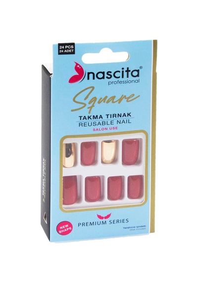Nascita 24 Lü Renkli Takma Tırnak Square