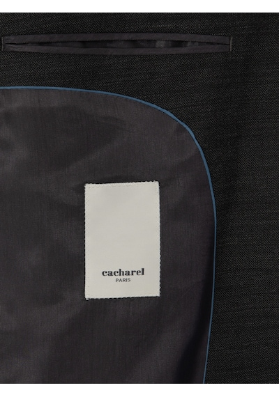Cacharel Antrasit Slim Fit Mikro Desenli Mono Yaka Yün Karışımlı Takım Elbise Gri