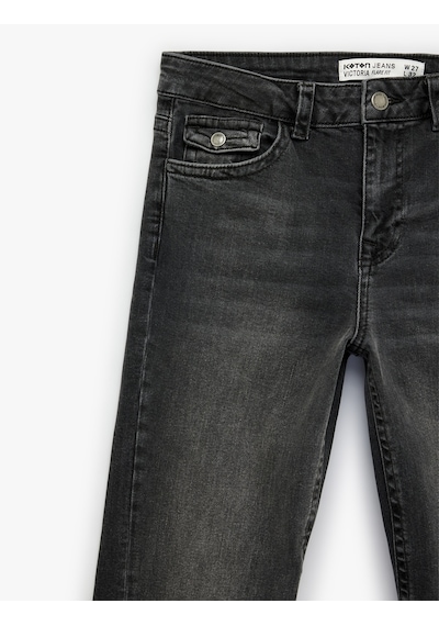 Koton Cepli Yüksek Bel İspanyol Paça Jean Pantolon - Flare Jeans Antrasit 6wal40247md Antrasit Koton Cepli Yüksek Bel İspanyol Paça Jean Pantolon - Flare Jeans Antrasit 6wal40247md Antrasit