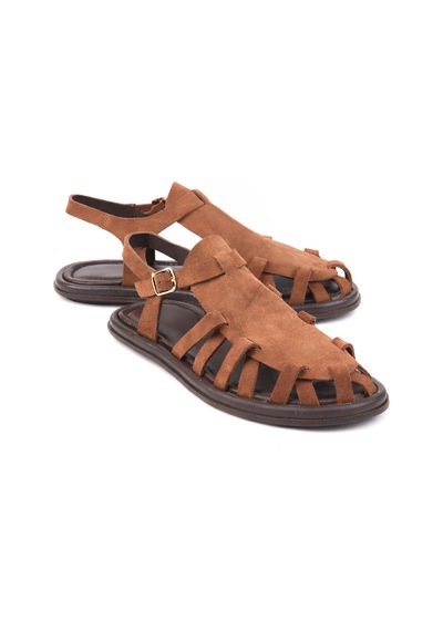 Stato Spider Hakiki Deri Modern Form Kadın Sandalet Kahve Süet Stato Spider Hakiki Deri Modern Form Kadın Sandalet Kahve Süet