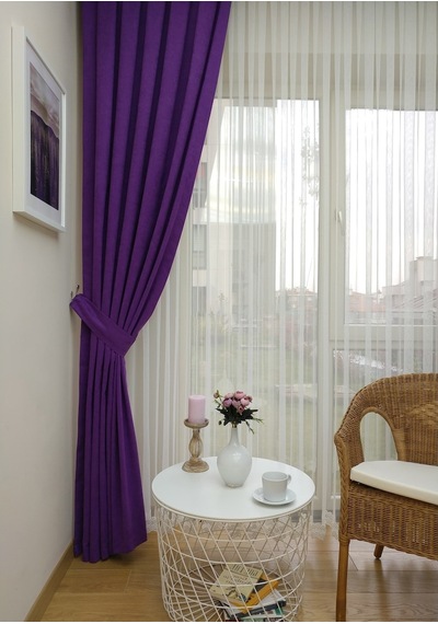 Evdepo Home Mor Fon Perde Tek Kanat Mor
