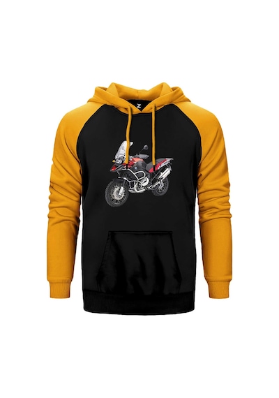Bmw R 1200 Gs Macera K51 Sarı Renk Reglan Kol Kapşonlu Sweatshirt Sarı