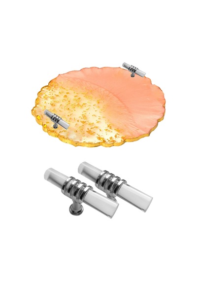 Epoksi Tepsi Kulpu Cam Kulp T Model 2 Adet Gümüş