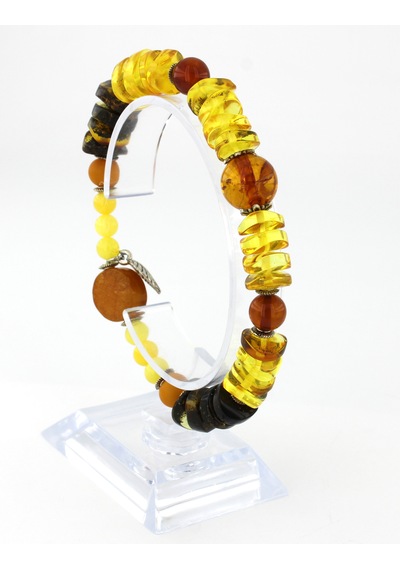 Kehribar Bileklik Özel Tasarım Ambergold Blk23-65 Çok Renkli